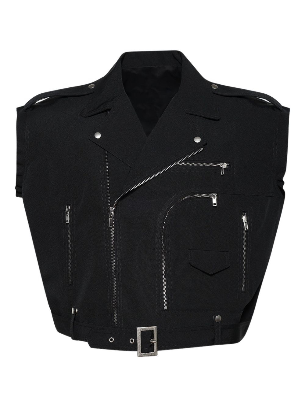 cropped biker vest - 5