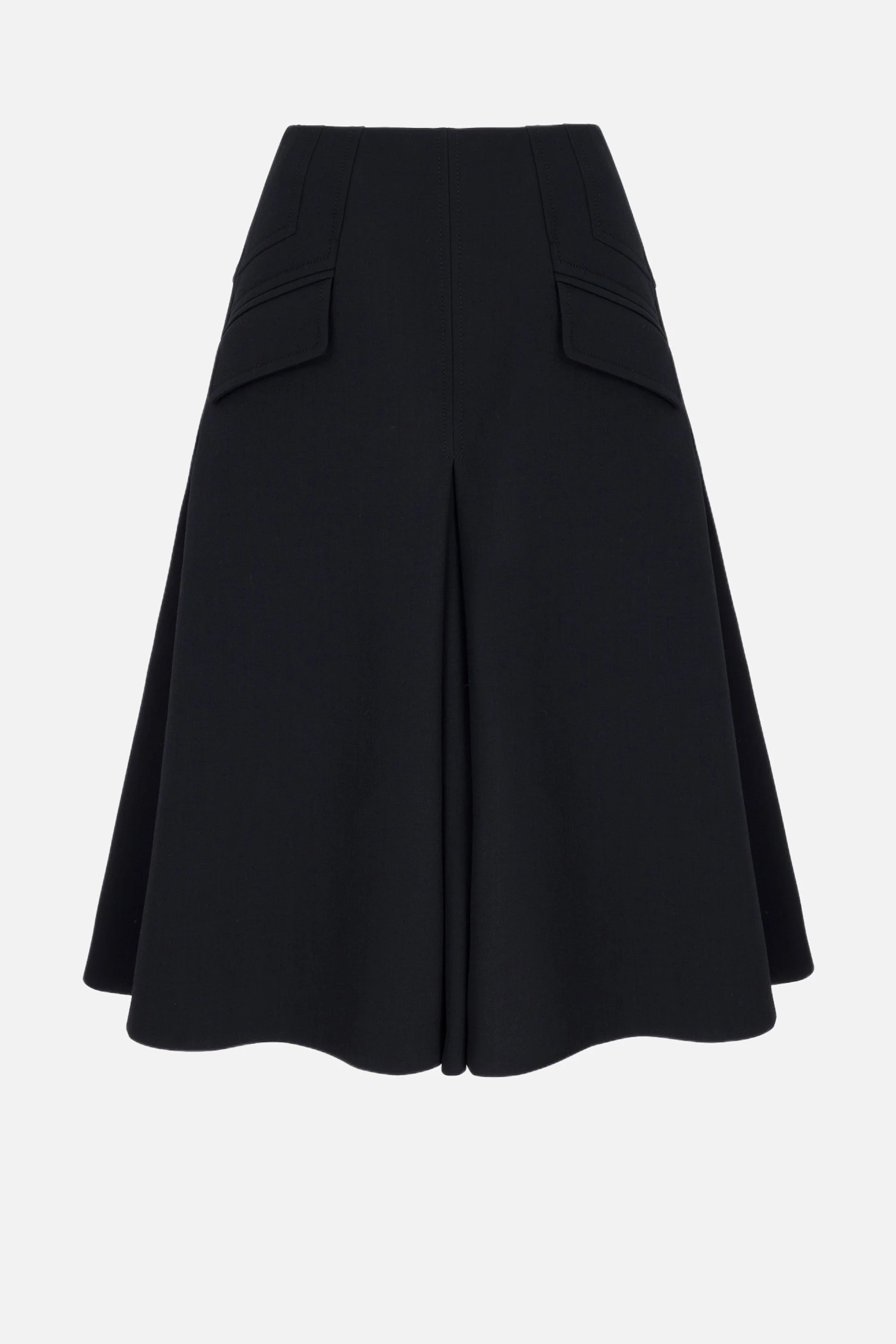 Zeus Skirt in Black Birdseye Suiting - 1