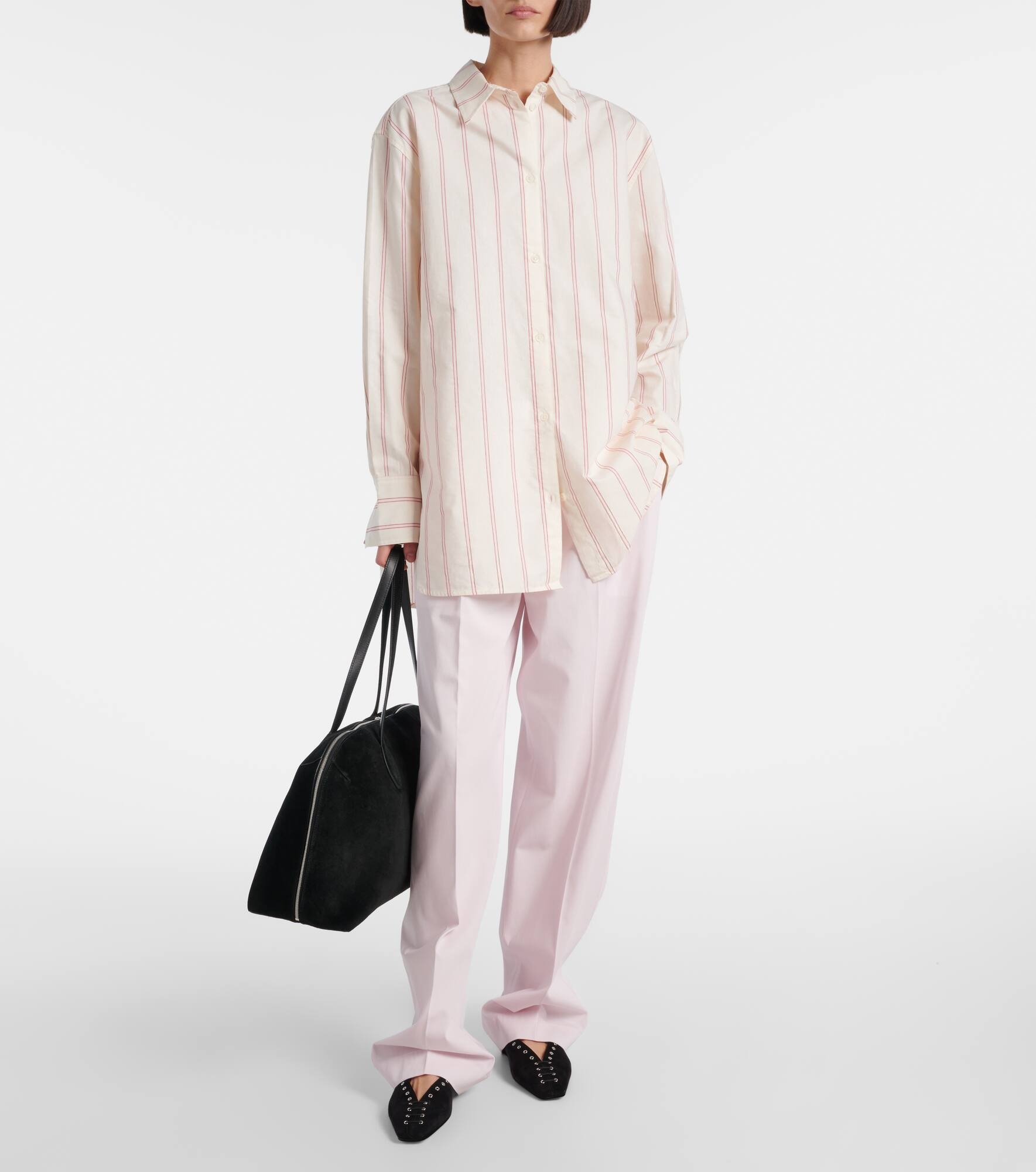 Striped oversized cotton and silk shirt - 2