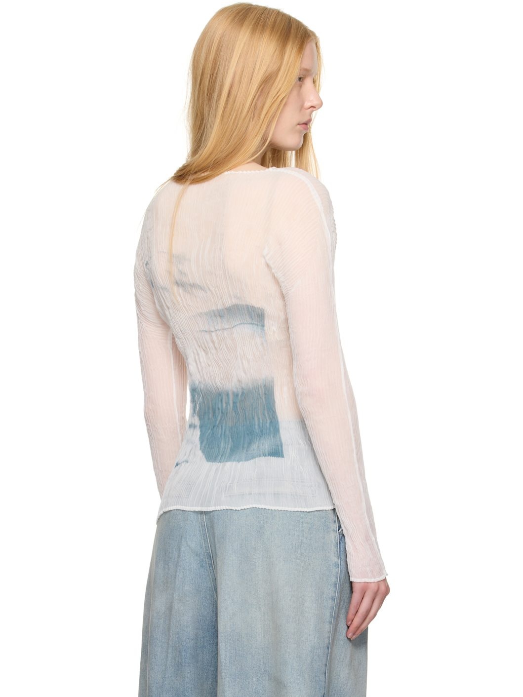 White May Shadow Study Chiffon Twist Shirt - 3