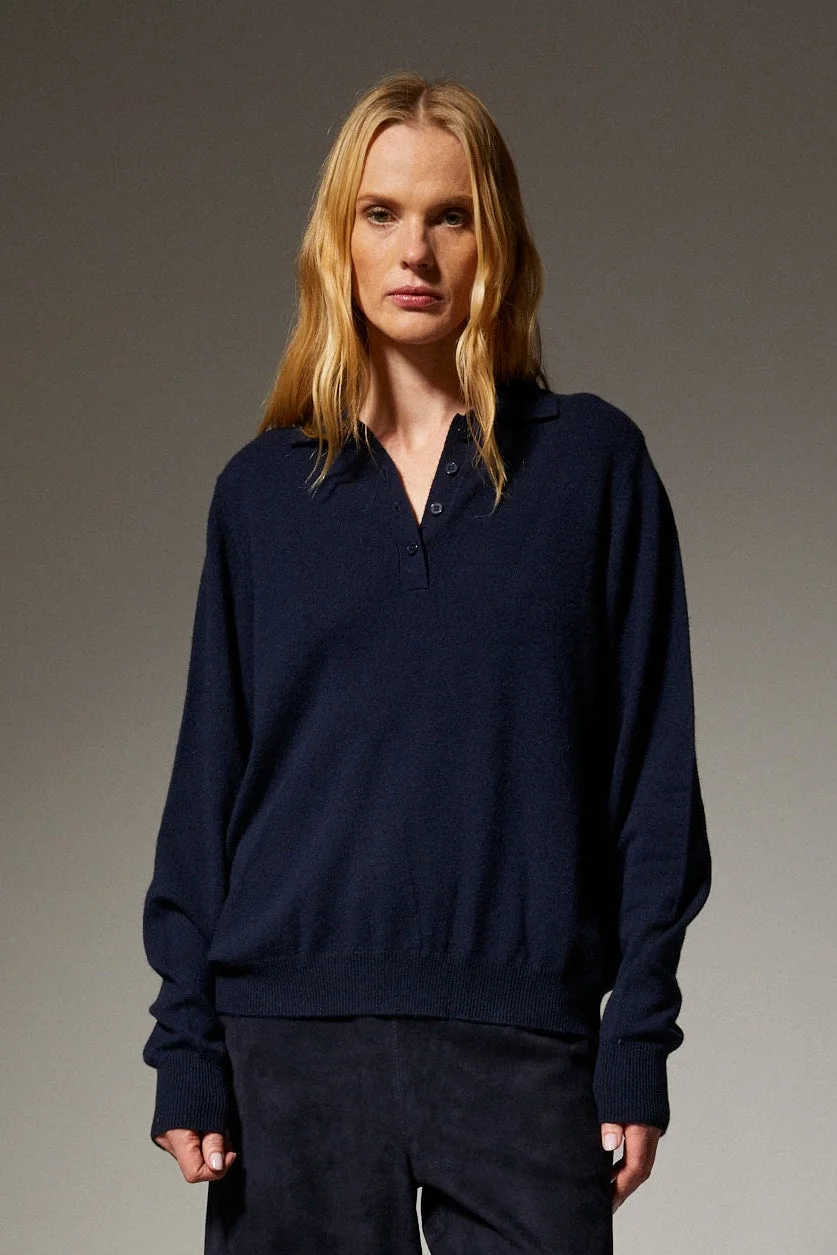 CASHMERE POLO SWEATER - 1