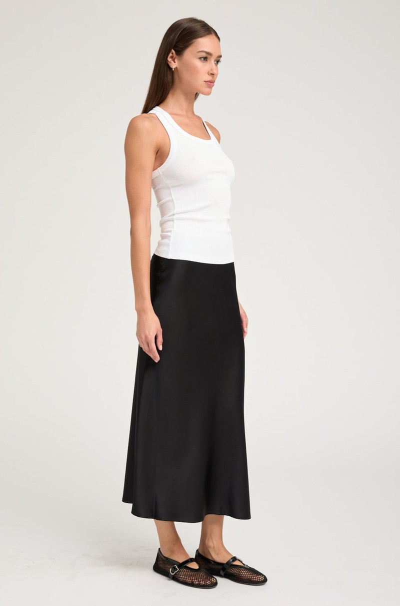 SPRWMN BLACK SILK BIAS MAXI SKIRT outlook