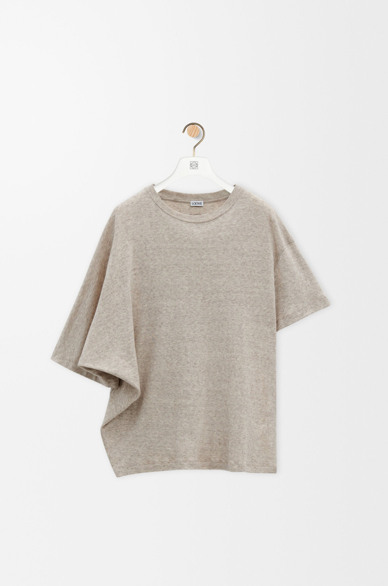 Draped T-shirt in cotton and wool 1