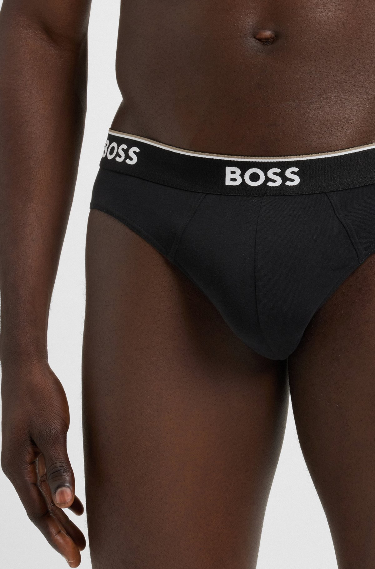 THREE-PACK OF STRETCH-COTTON BRIEFS WITH LOGO WAISTBANDS - 4