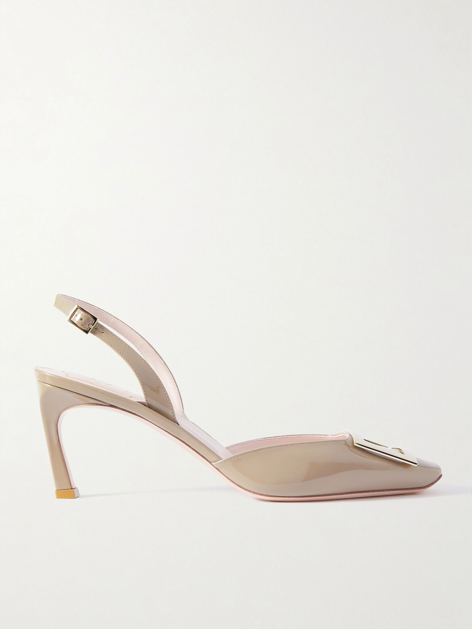Trompette 70 patent-leather slingback pumps Beige - 1