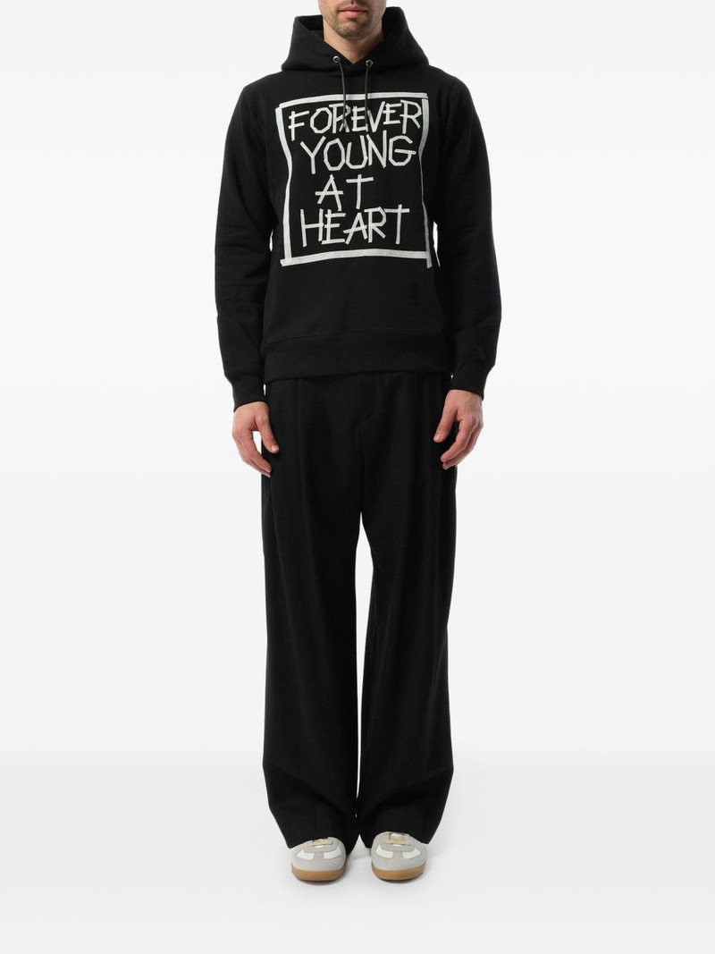 mastermind JAPAN slogan-print drawstring hoodie outlook