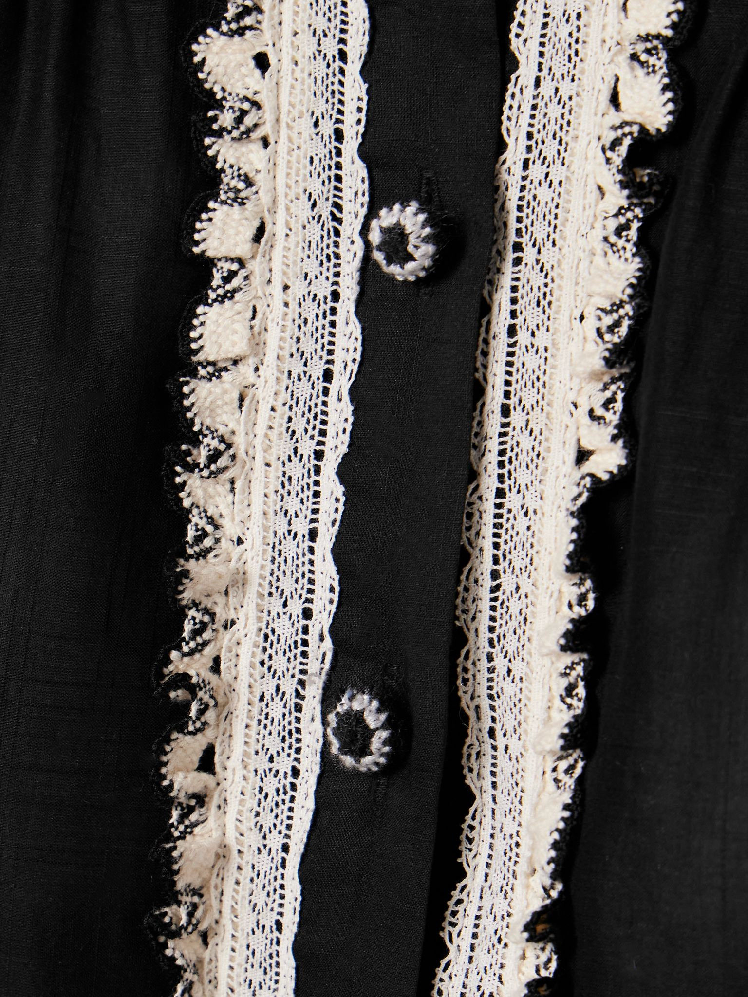 Rhiannon belted cotton-voile and lace maxi dress Black - 4