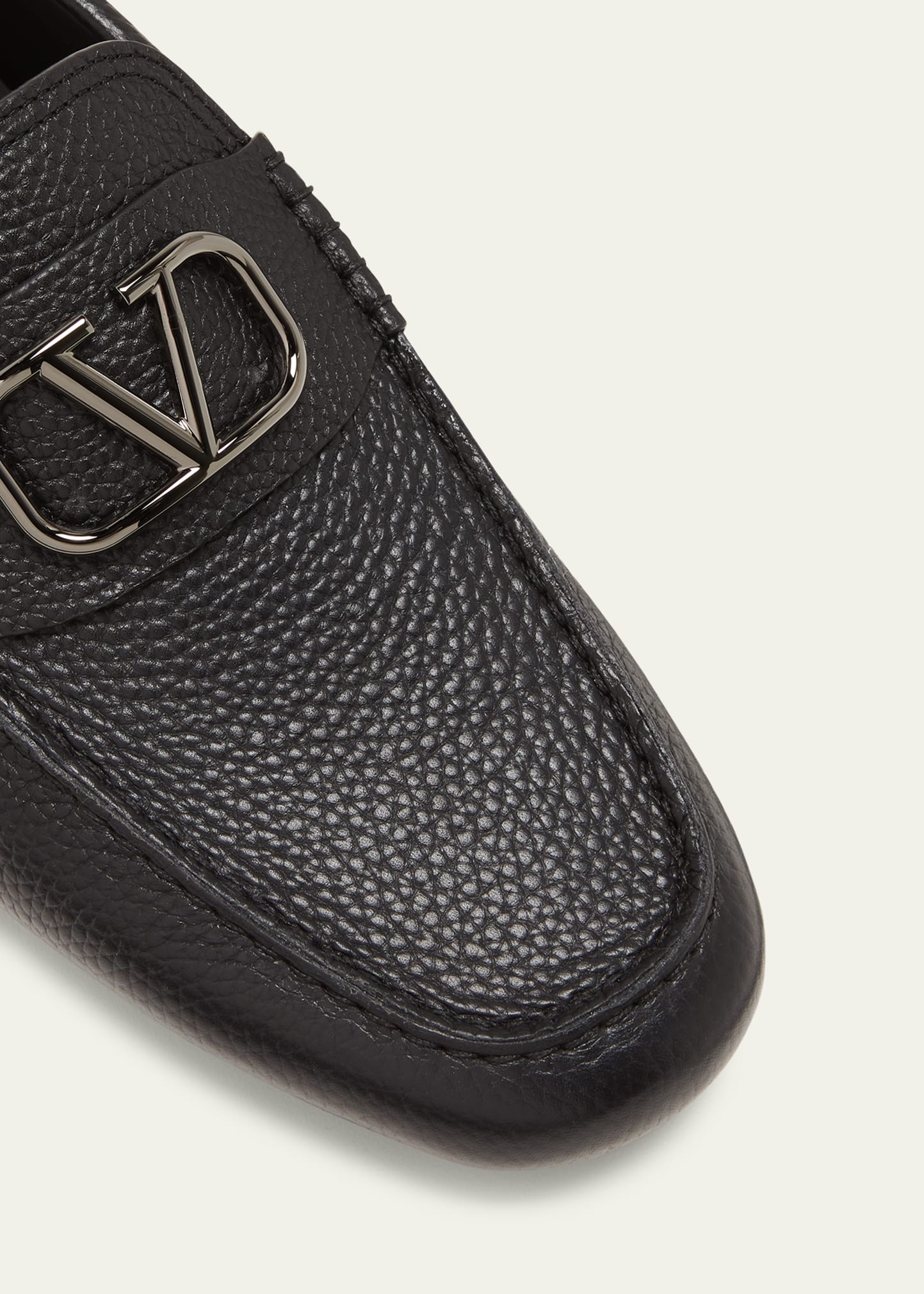 Men's V-Logo Leather Drivers - 6