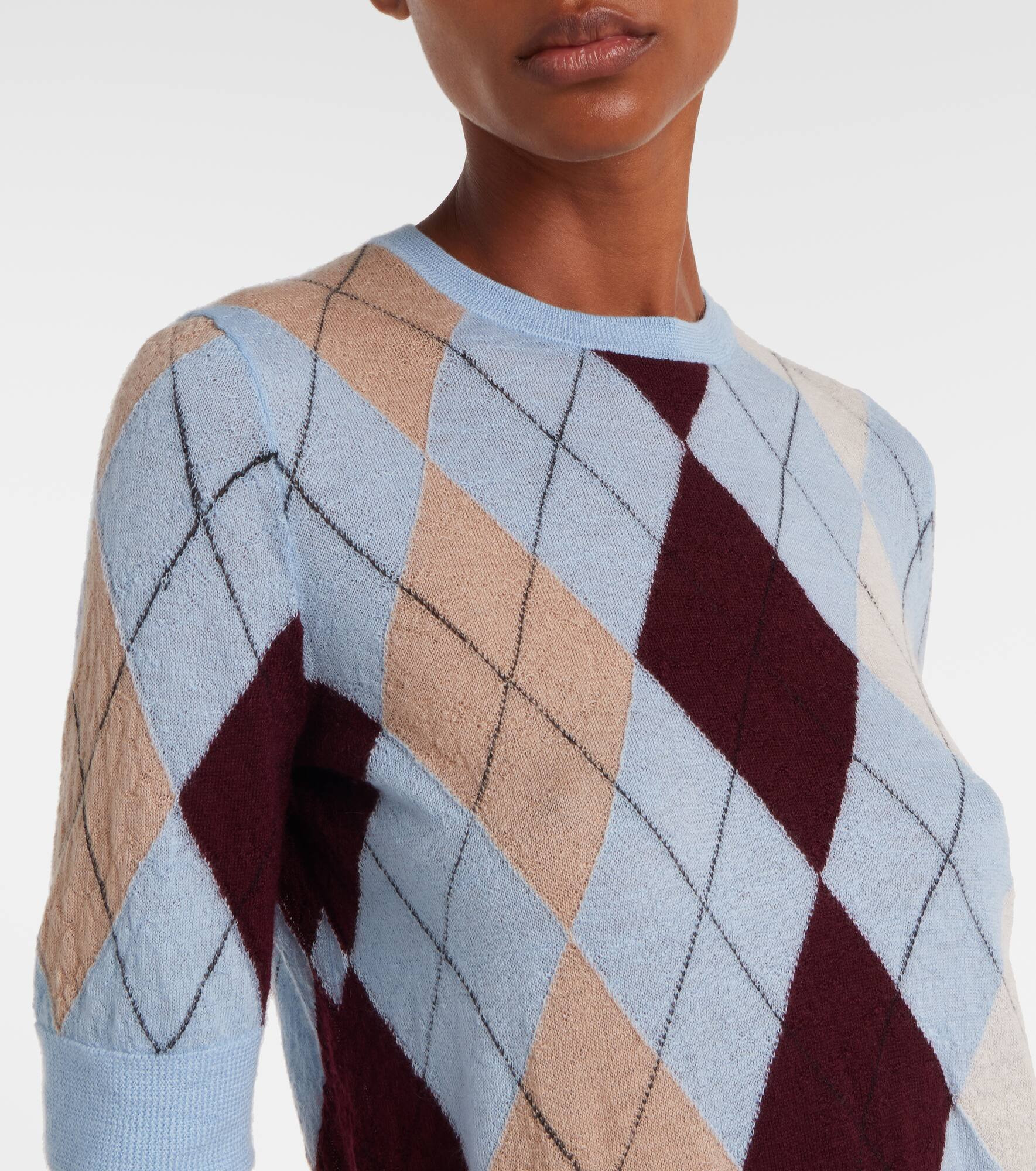 Anders argyle cashmere and mohair top - 4