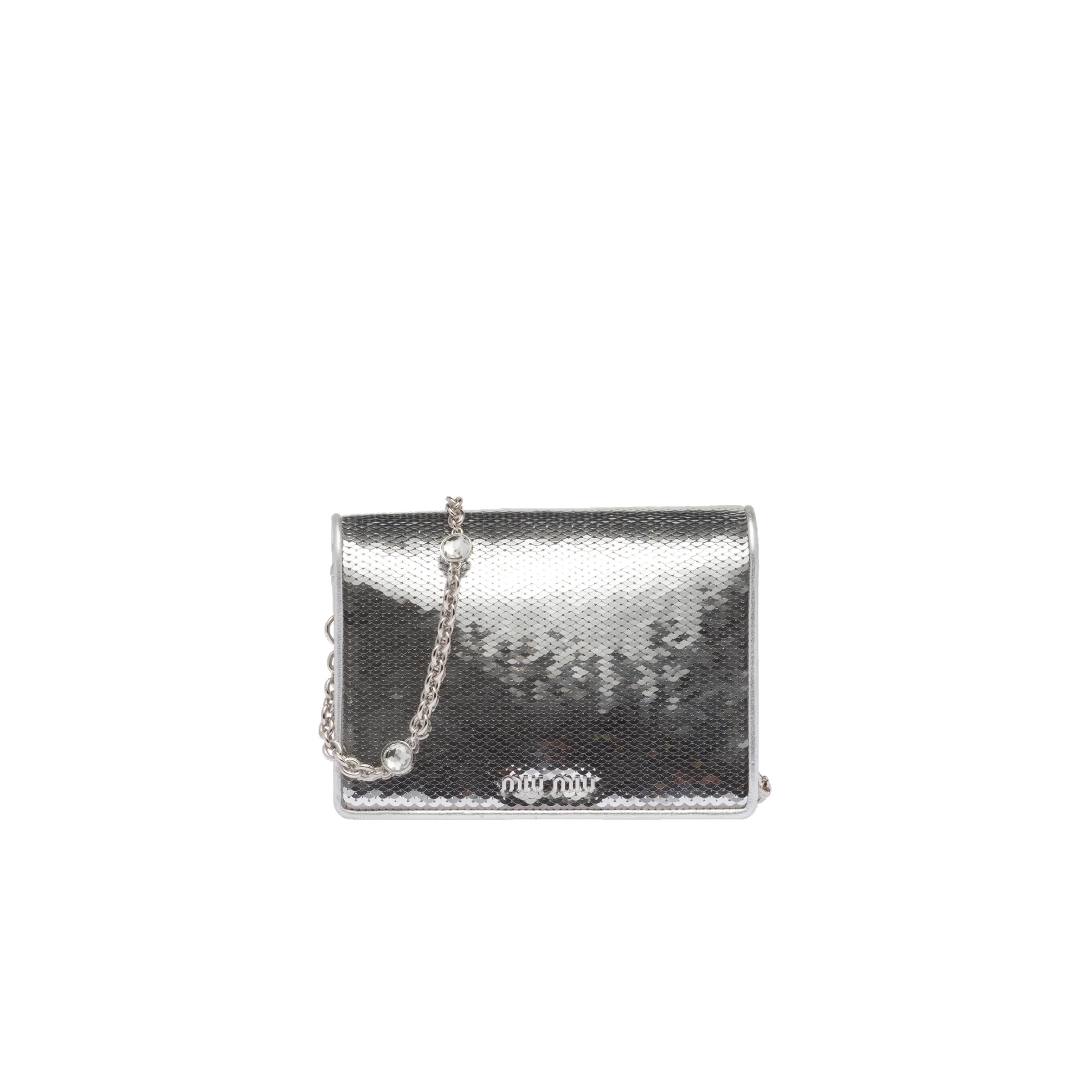 Miu Confidential nappa leather and sequin bag - 4