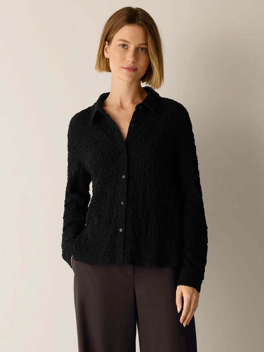 Bubble Jacquard Classic Collar Shirt - 1
