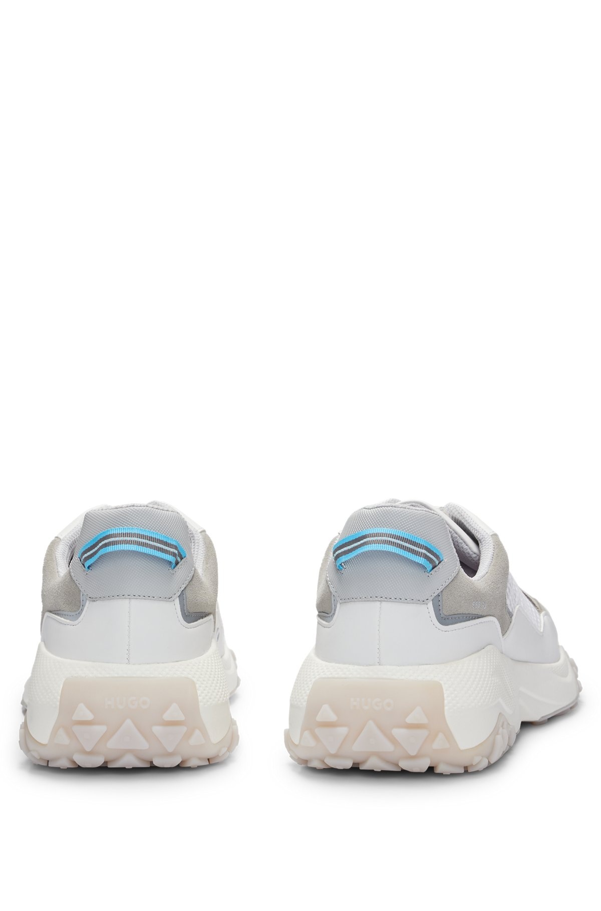 MIXED-MATERIAL TRAINERS WITH LEATHER FACINGS - 5