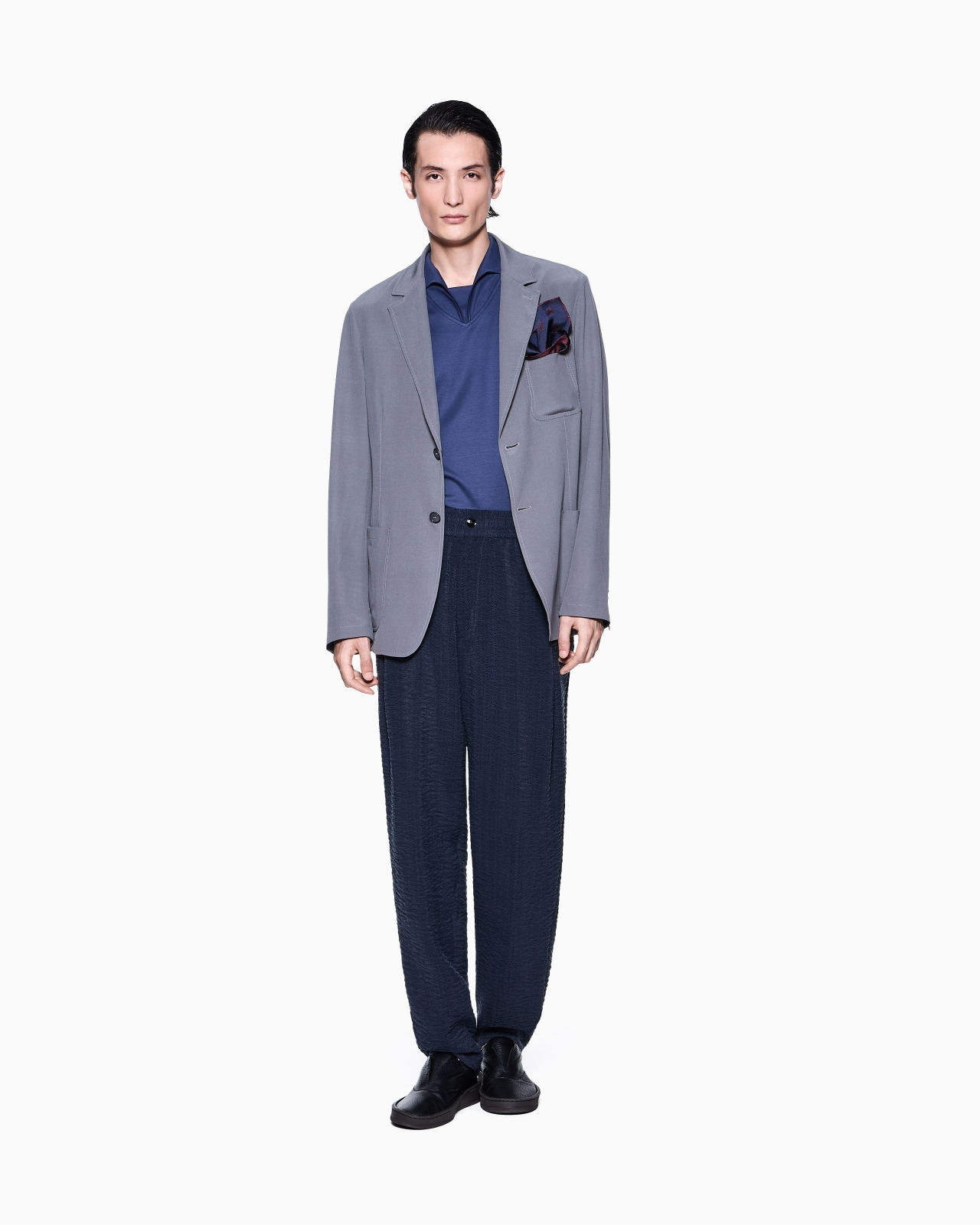 JACQUARD CUPRO FLAT-FRONT TROUSERS - 2