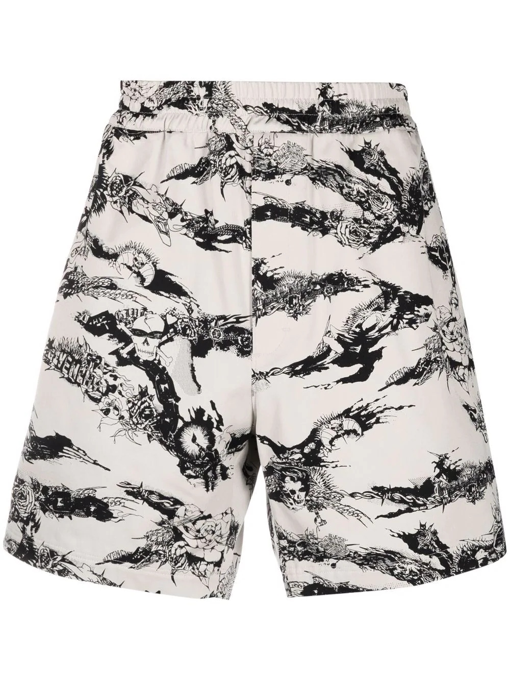 graphic-print track shorts - 1