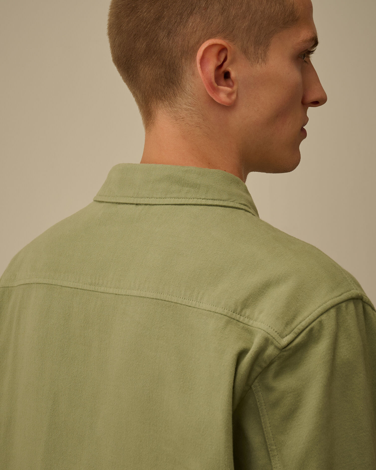 Armored Stretch Satin Lens Button Overshirt - 6