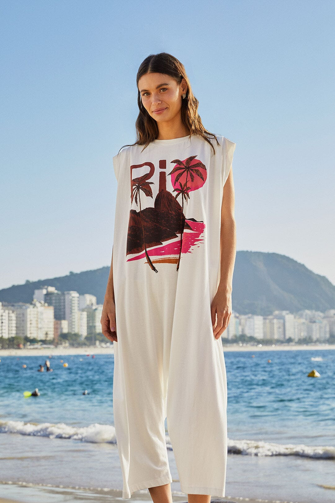 Off-White Rio Sleeveless Organic Cotton Jumpsuit - 3