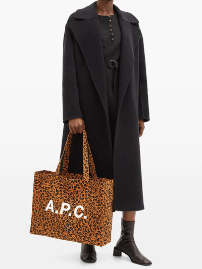 A.P.C. Diane logo and leopard-print canvas tote bag outlook