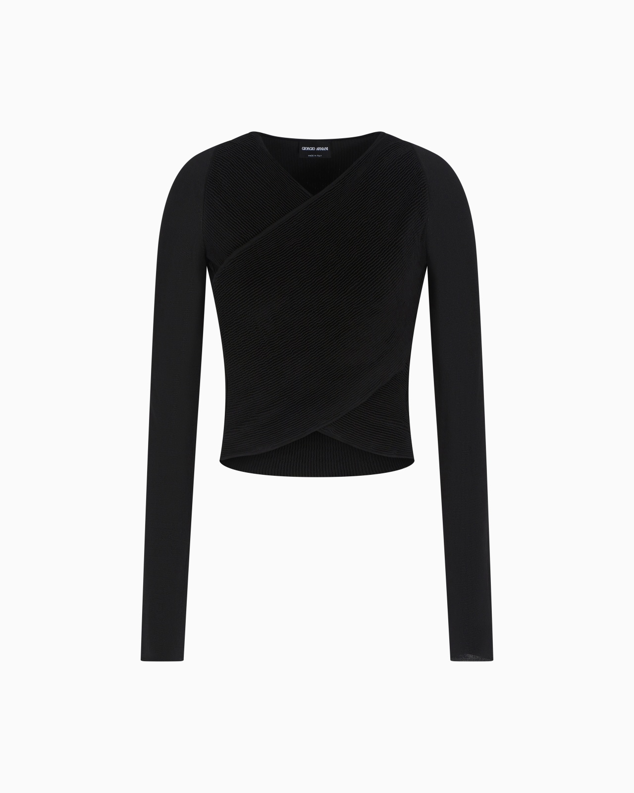 STRETCH SILK VISCOSE BLEND CROSSOVER JUMPER - 1