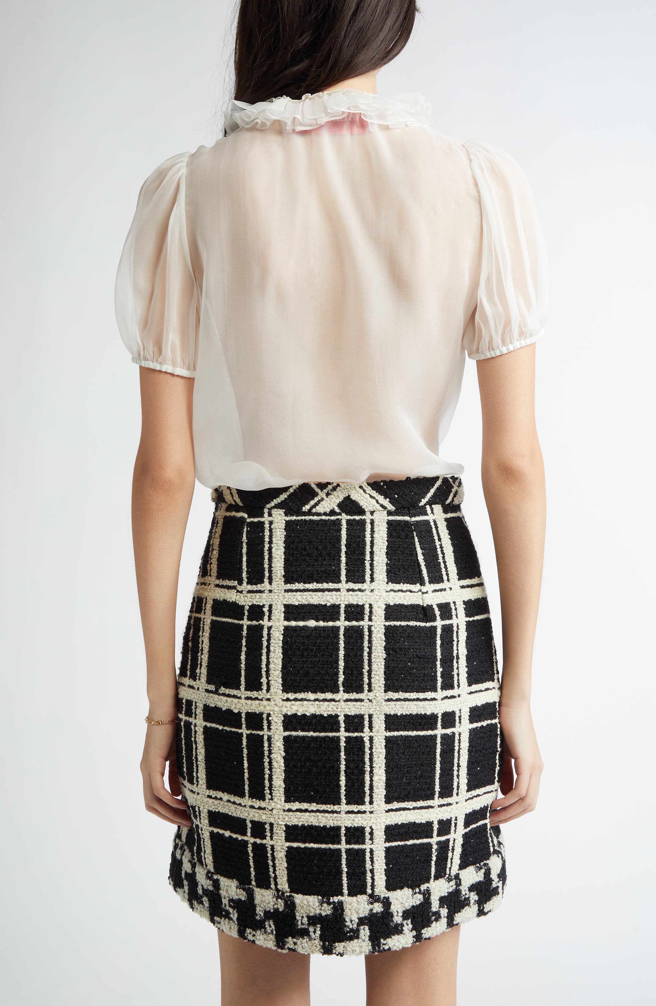 Valentino Garavani Ruffle Silk Chiffon Top in Ivory at Nordstrom - 3