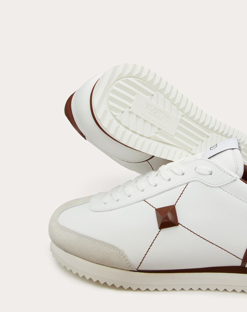 STUD AROUND LOW-TOP CALFSKIN AND NAPPA LEATHER SNEAKER 5