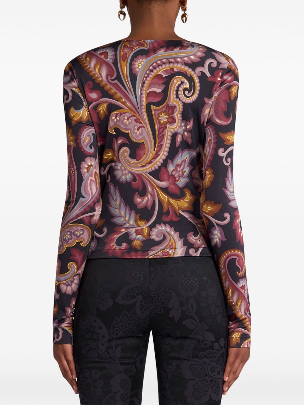 printed jersey top - 3