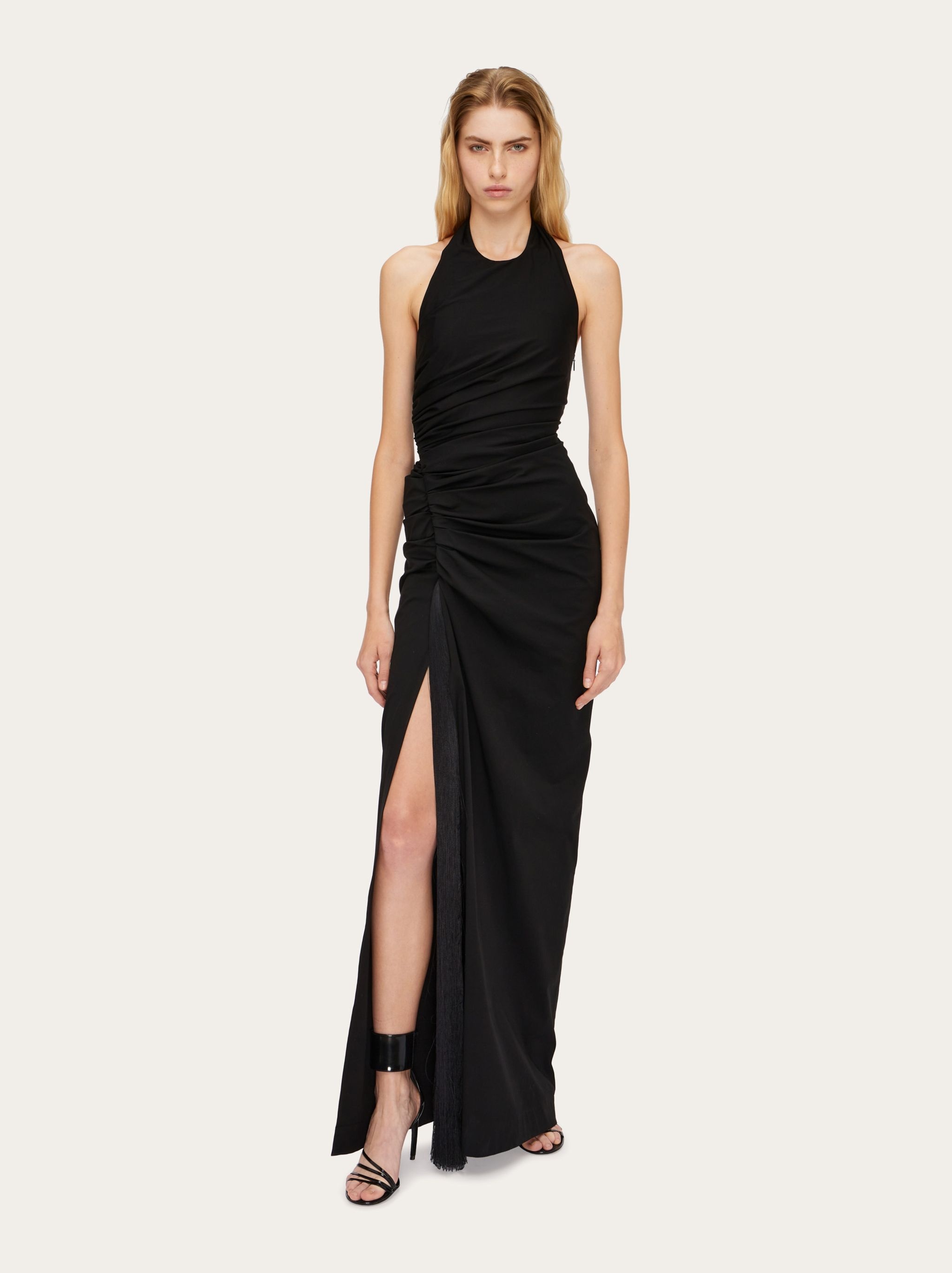 Halterneck dress with gathered front - 7