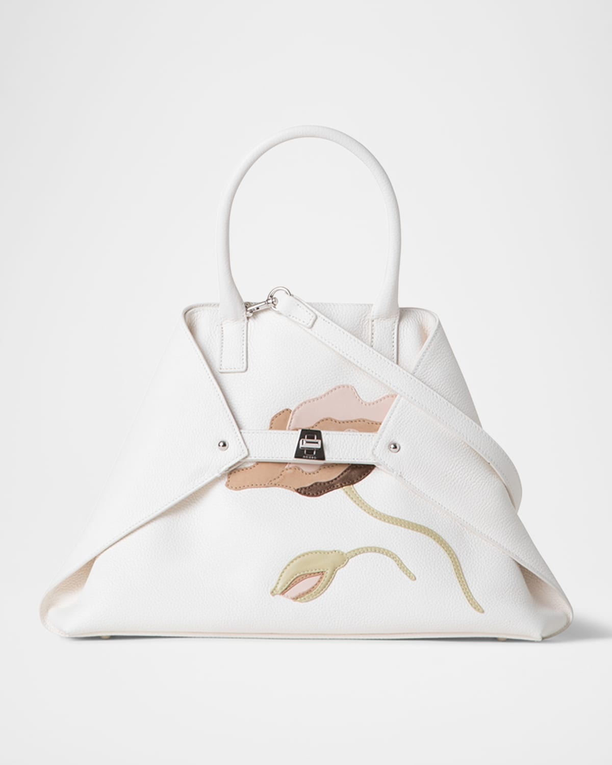 Ai Small Flower Leather Top-Handle Bag - 1