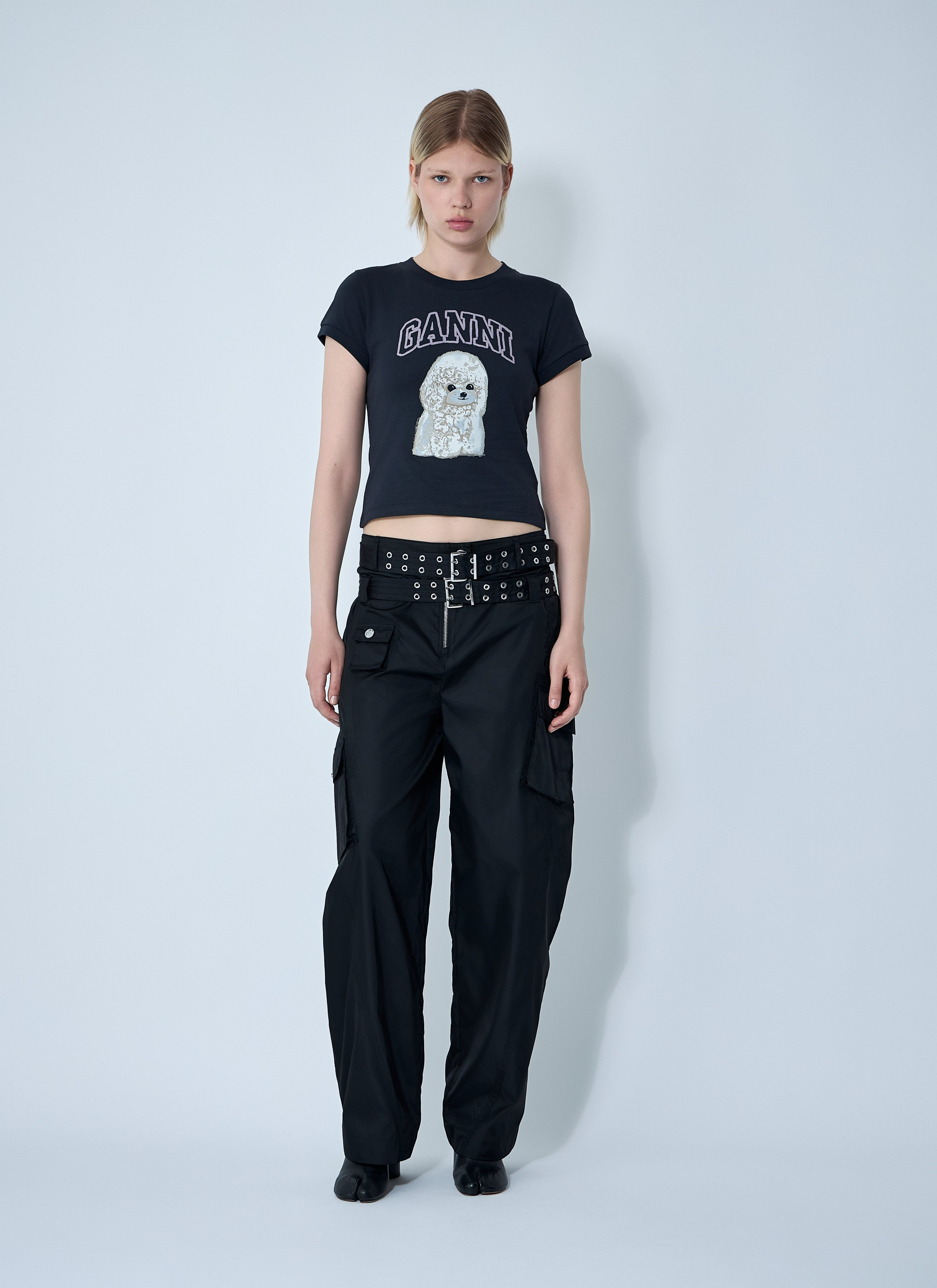 Ganni Women Logo Motif T-Shirt - 2