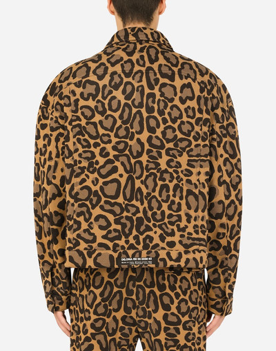 Dolce & Gabbana Jersey jacquard jacket with leopard design and patch embellishment outlook