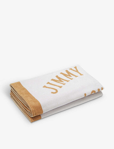 JIMMY CHOO Logo-print cotton beach towel outlook