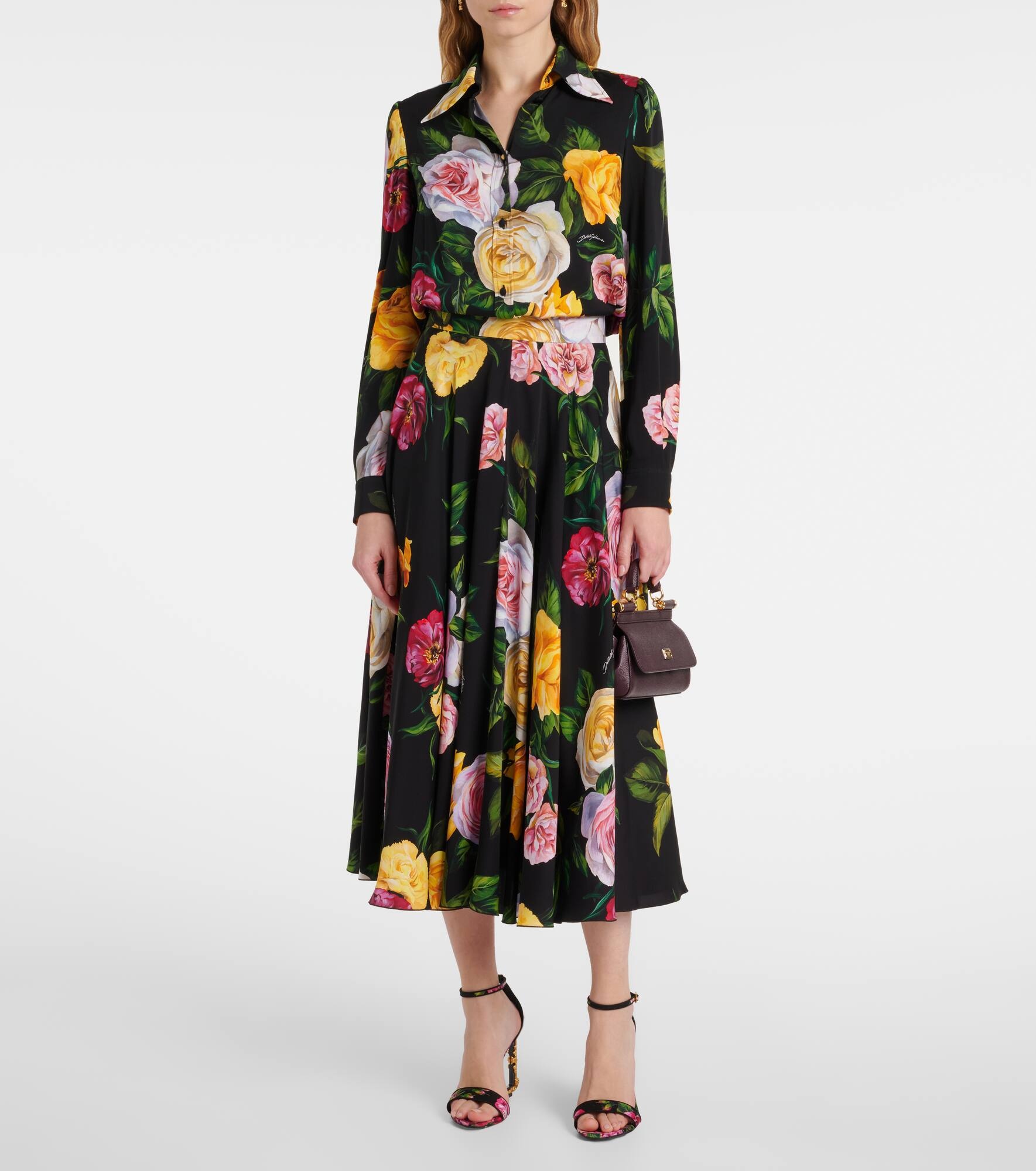 DG floral printed leather sandals - 3