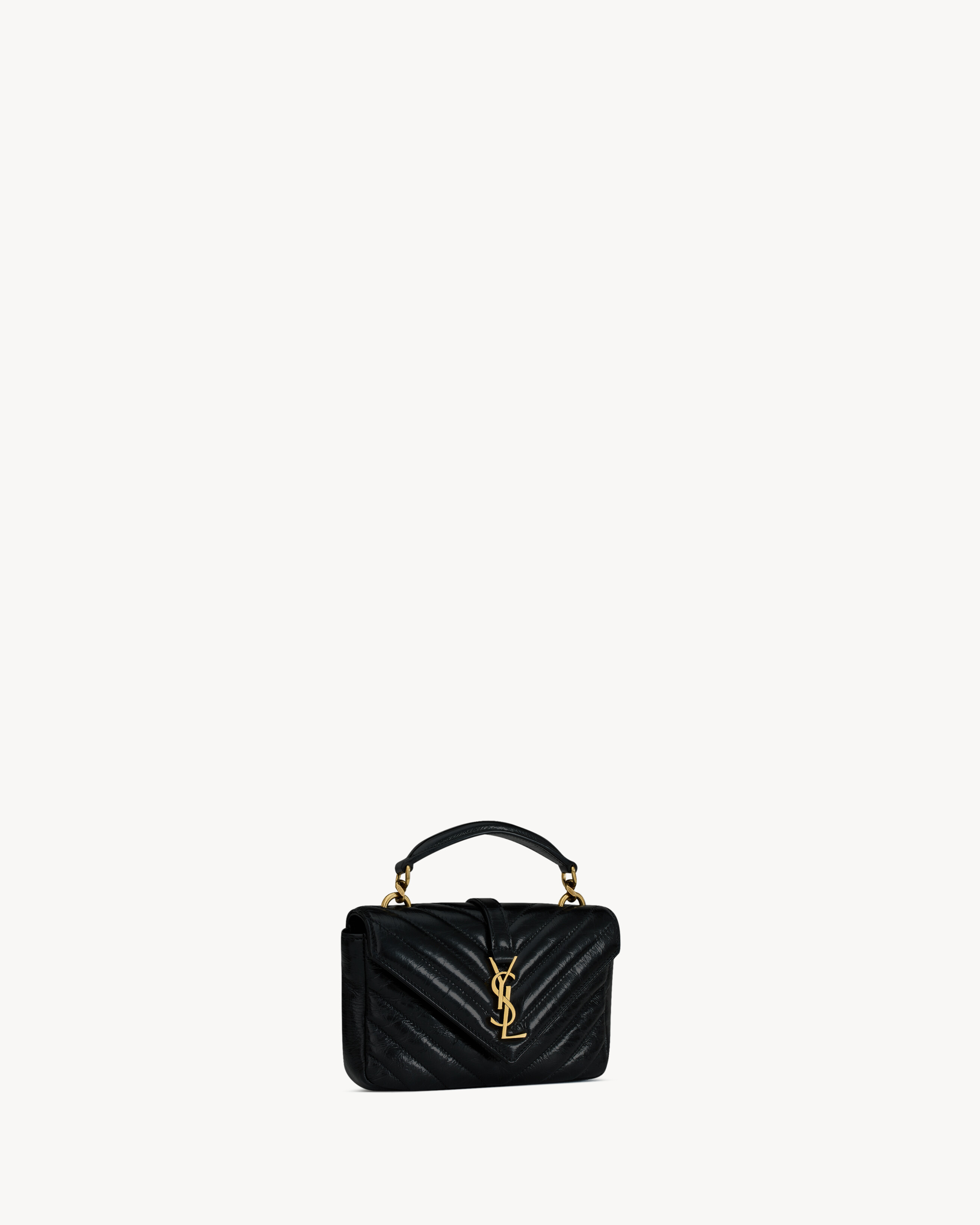 COLLEGE MINI CHAIN BAG IN SHINY CRACKLED LEATHER - 6