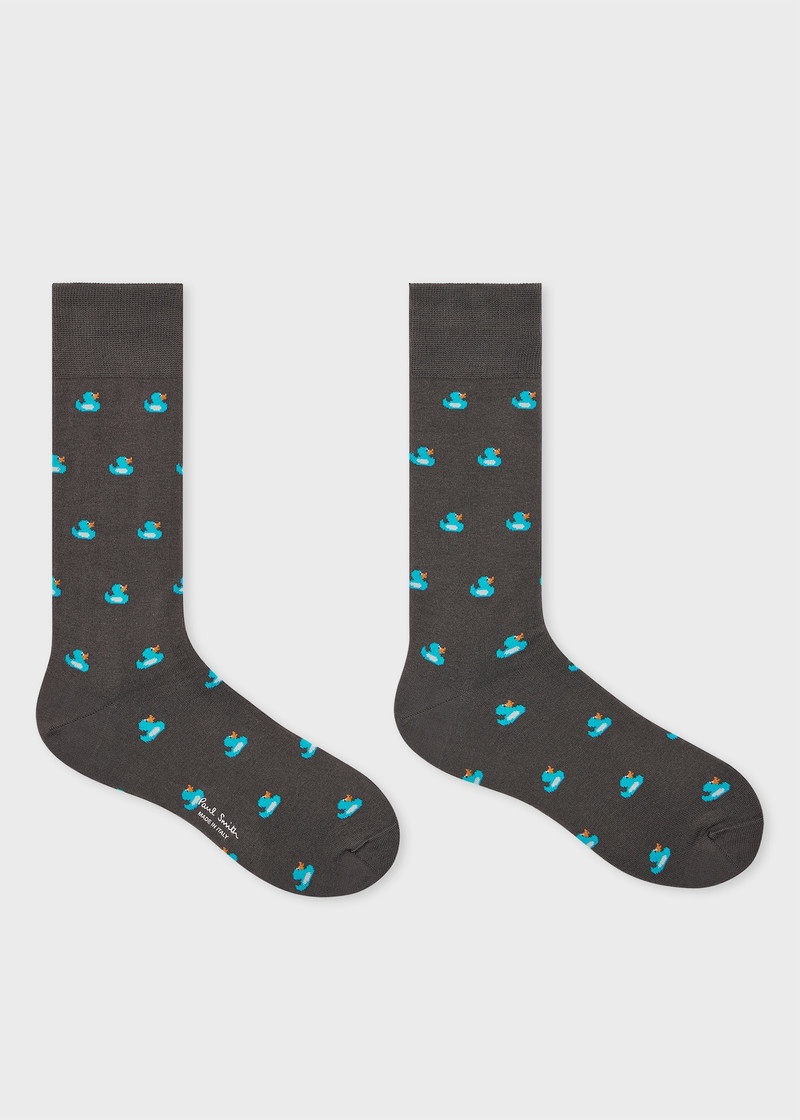 Paul Smith Grey Cotton 'Duck' Socks outlook