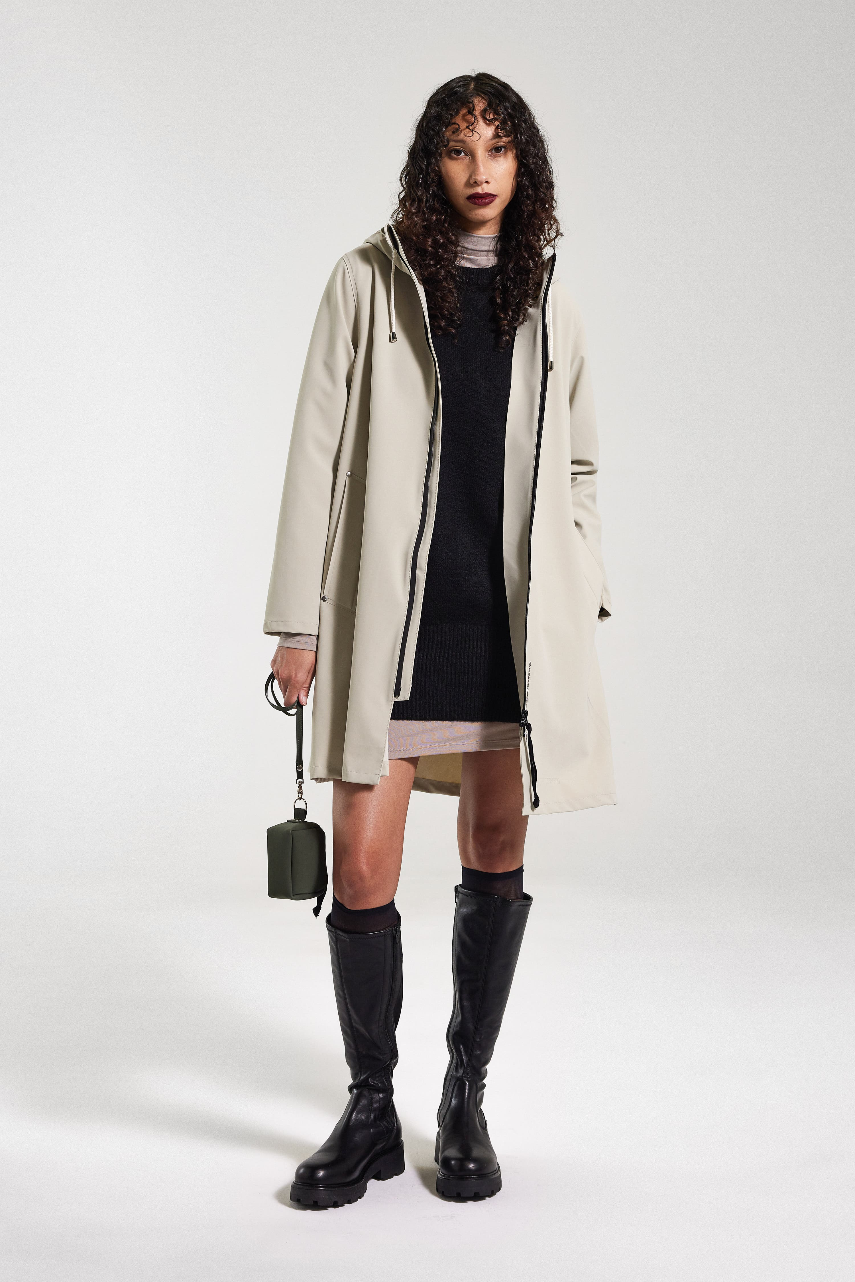 Stutterheim Mosebacke Lightweight Zip Matte Raincoat in Pelican at Nordstrom - 5