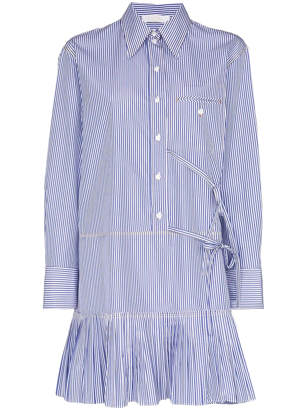 pinstriped cotton-poplin mini dress - 1