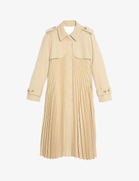 【海外限定】Sandroコート☆Vino belted satin-crepe coat Sandro Vino Pleated Trench Coat | Neiman Marcus