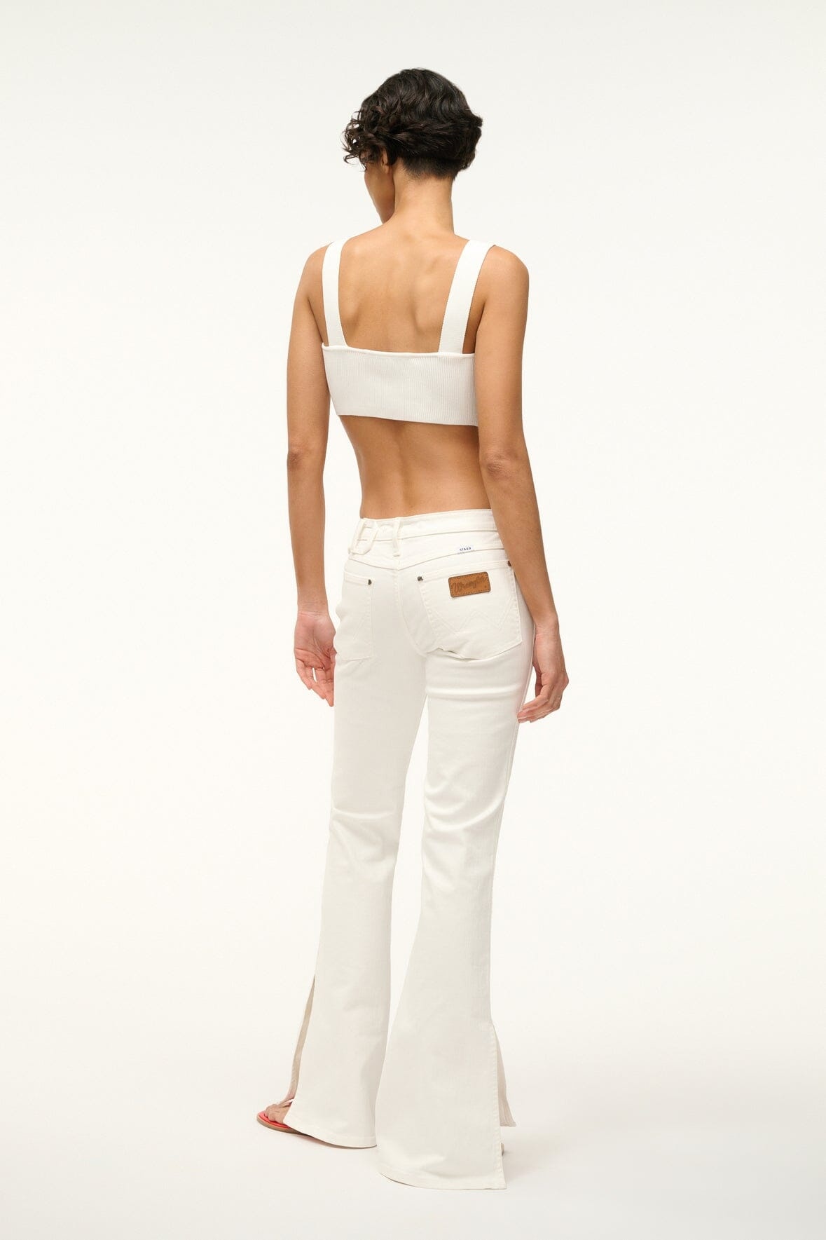 STAUD + WRANGLER THE OVERALL RIB BRALETTE TANK WHITE - 4