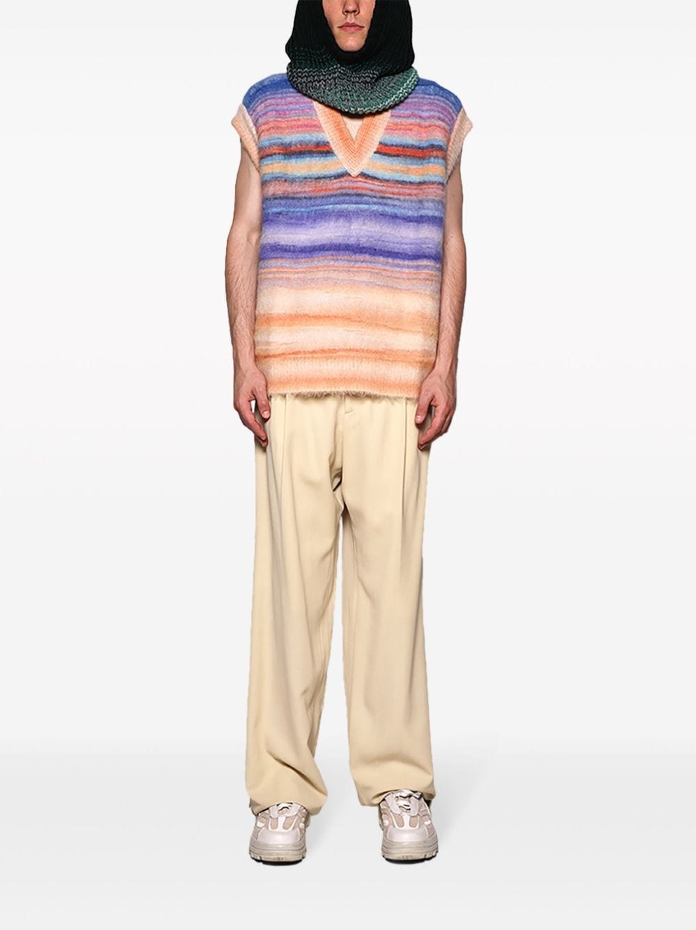 striped mohair vest - 3