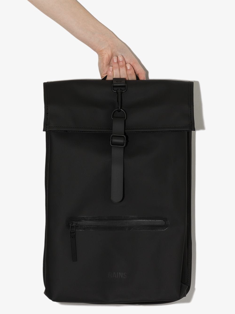 logo-embossed foldover backpack - 4