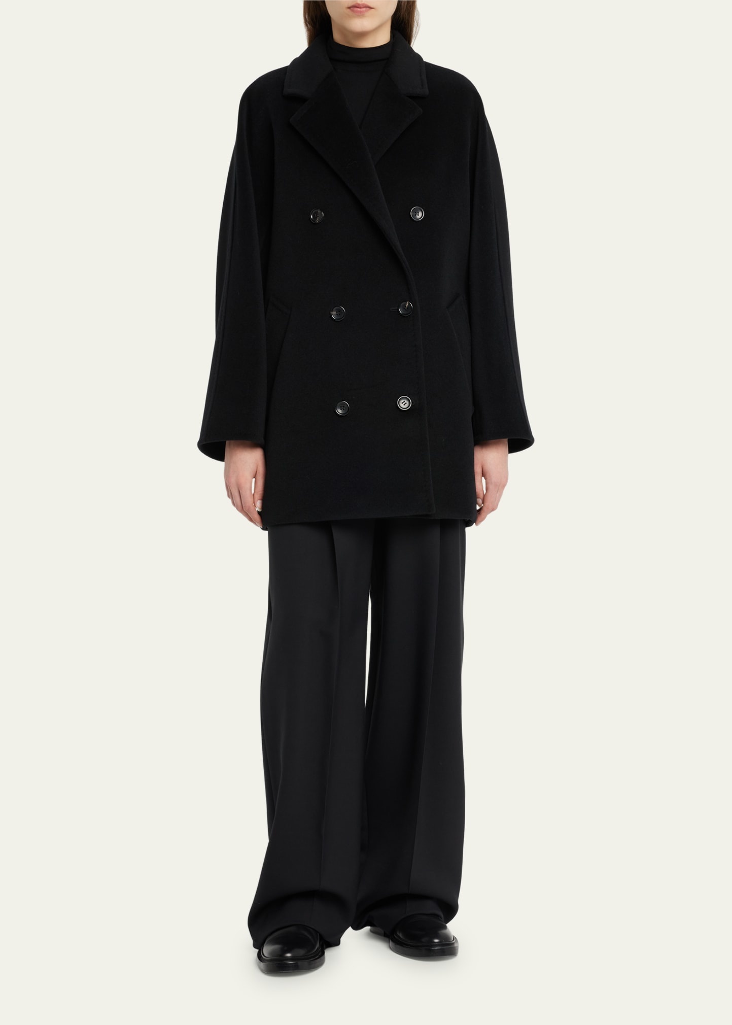Rebus Wool Double-Breasted Short Coat - 2