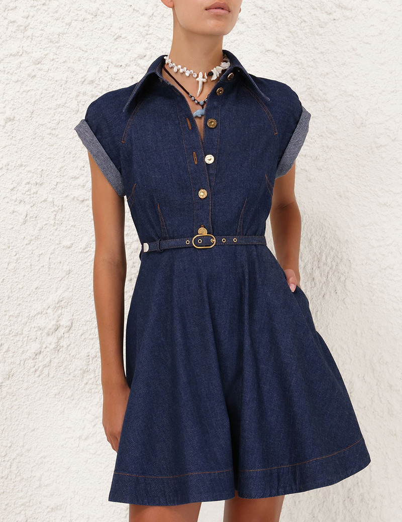 Zimmermann DENIM FLIP DRESS - 1655DS251INK | REVERSIBLE