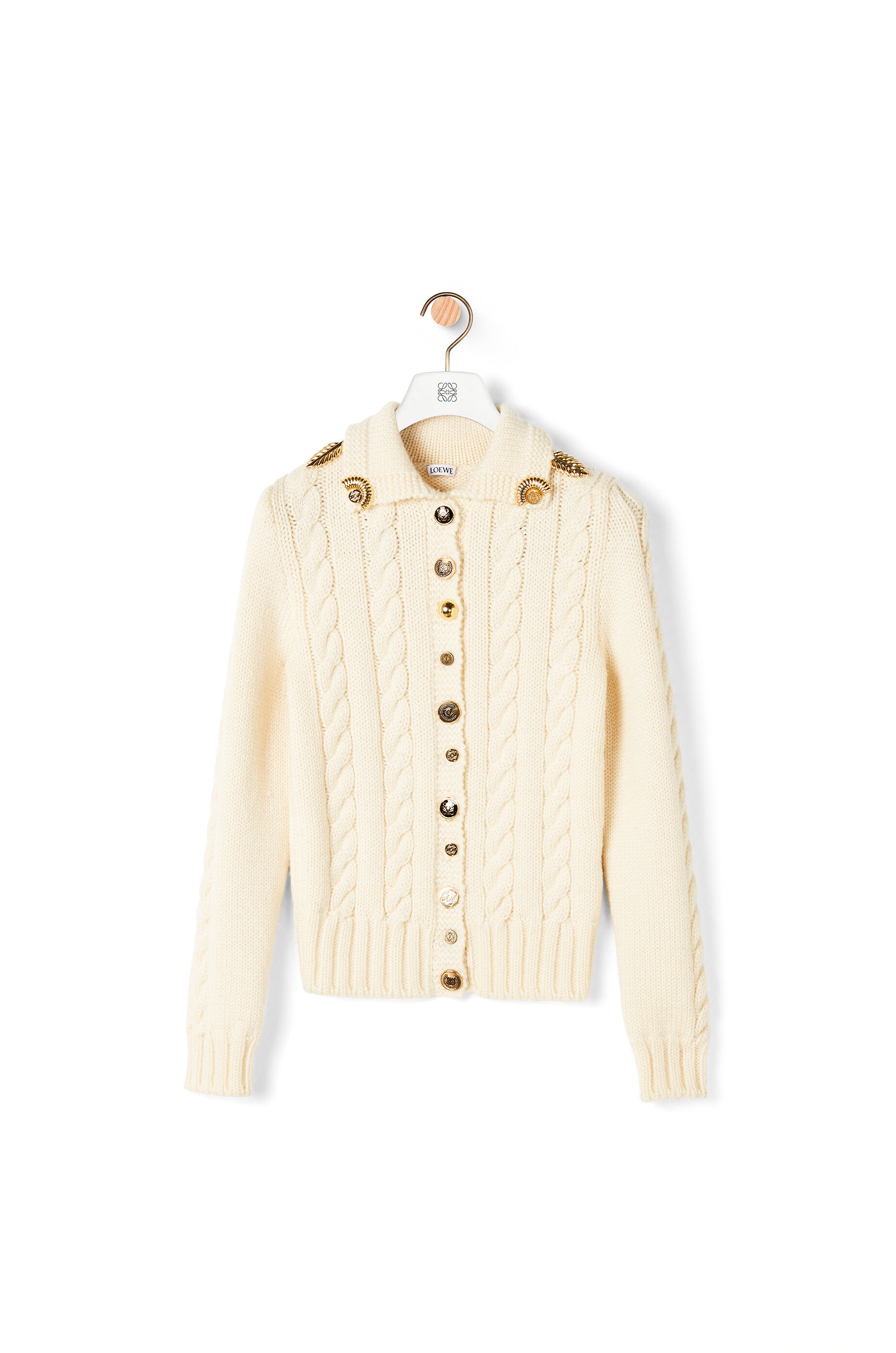 Gold button cardigan in wool - 1