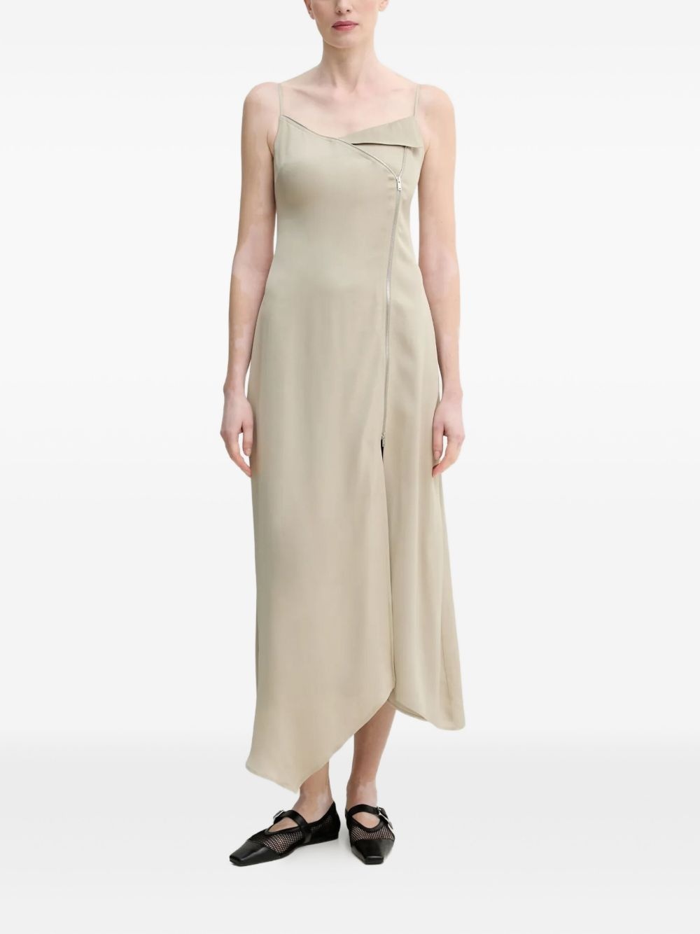 asymmetric zip-up dress - 2