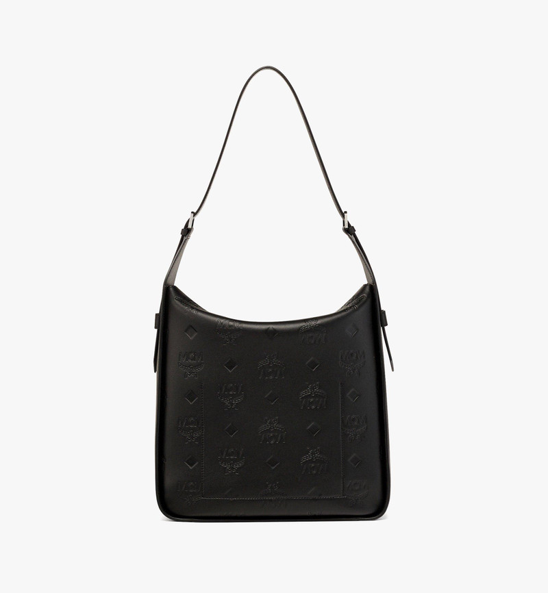 Aren Flap Hobo Bag in Embossed Monogram Leather 5