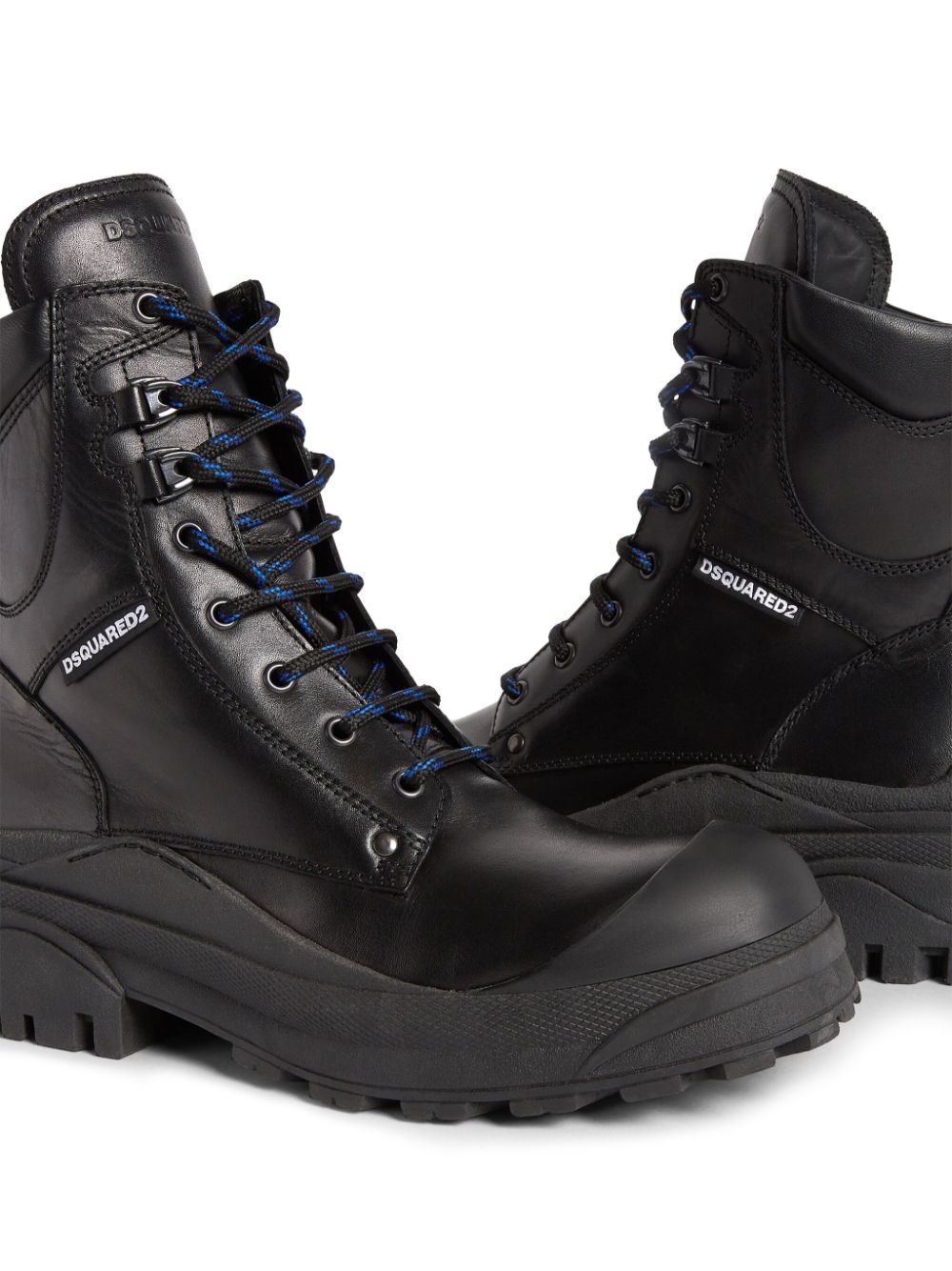 panelled-design leather boots - 4