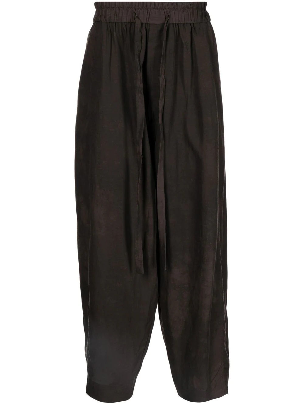 drawstring-waist tapered trousers - 1