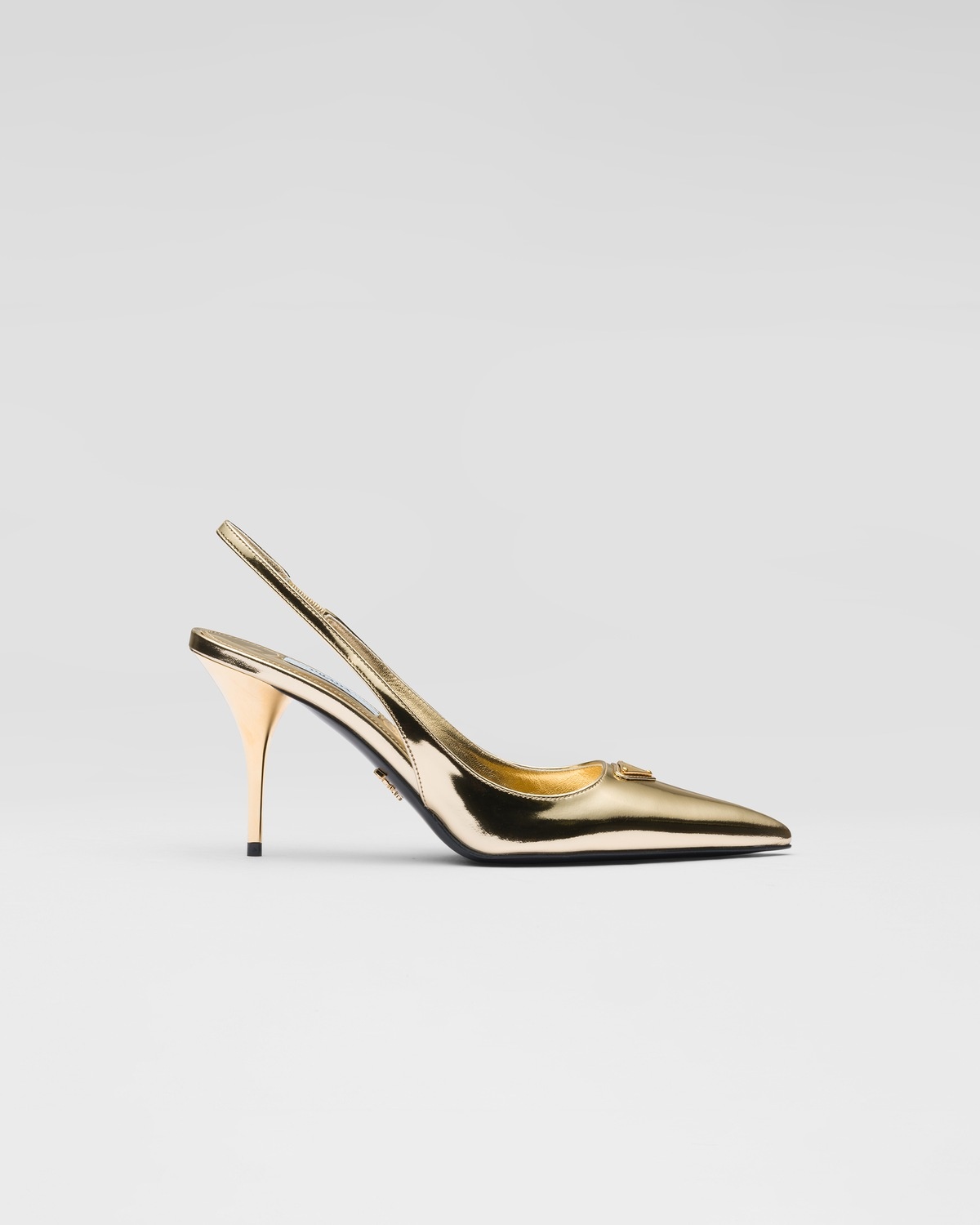 Metallic leather slingback pumps - 1