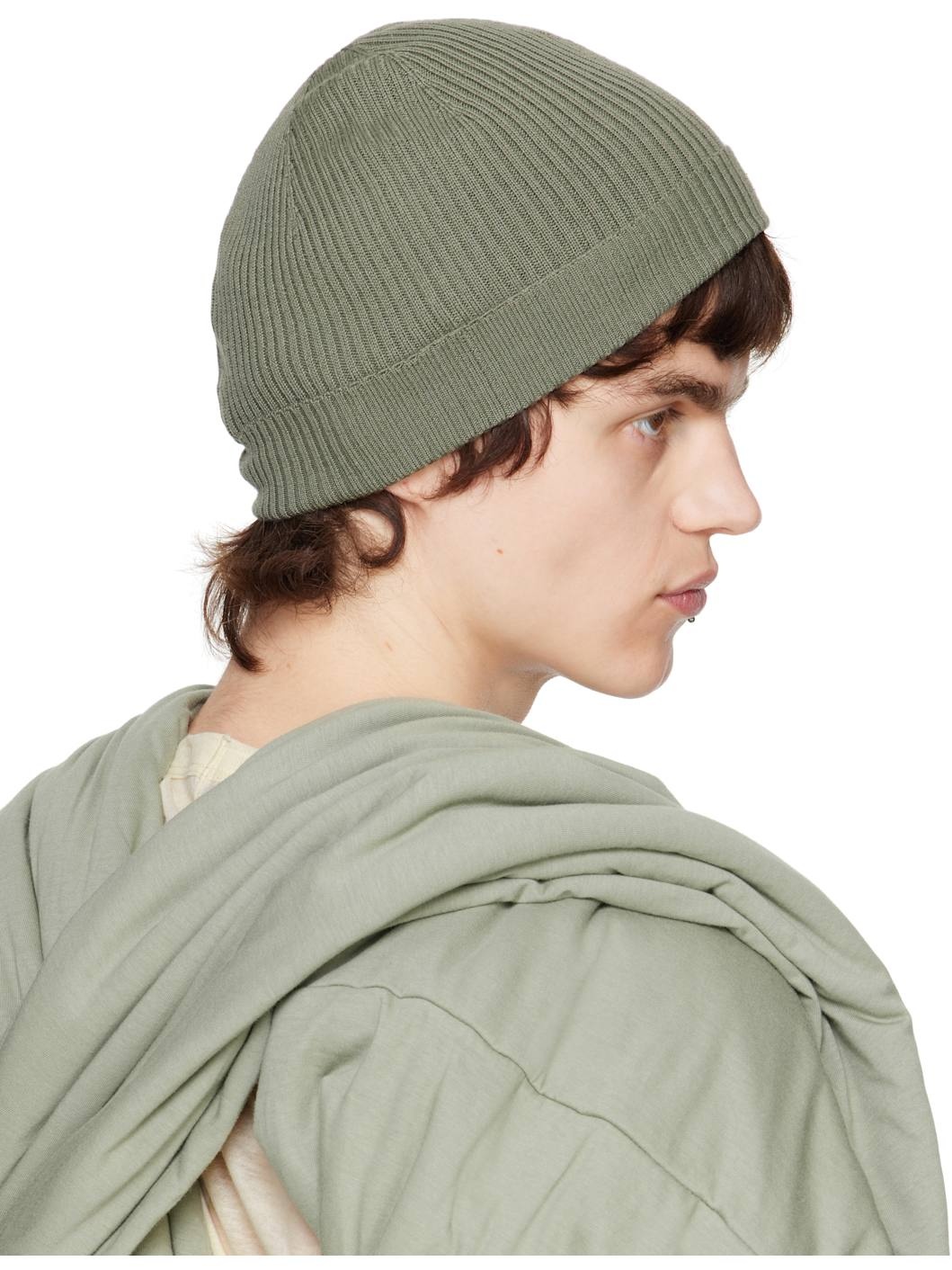 Green Hollywood Ribbed Beanie - 3
