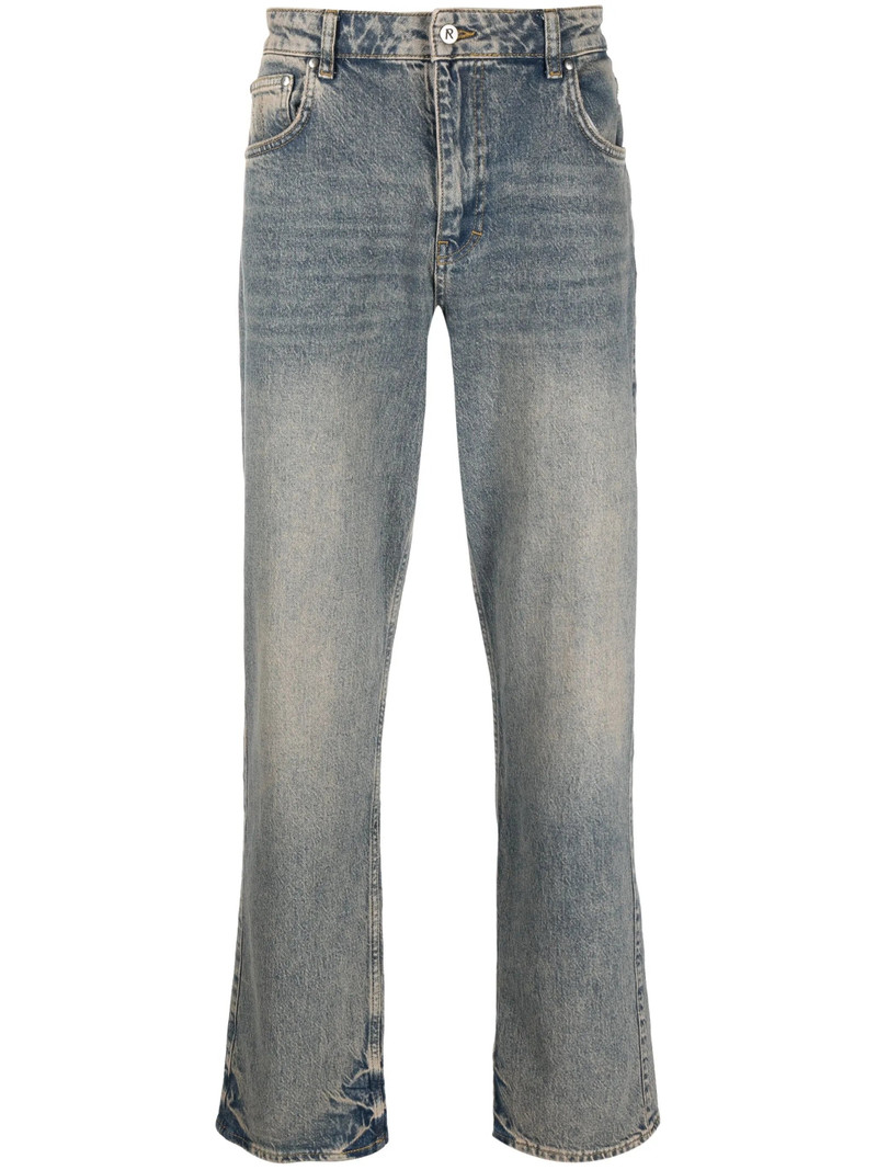 Represent Bleached-effect Straight-leg Jeans 1
