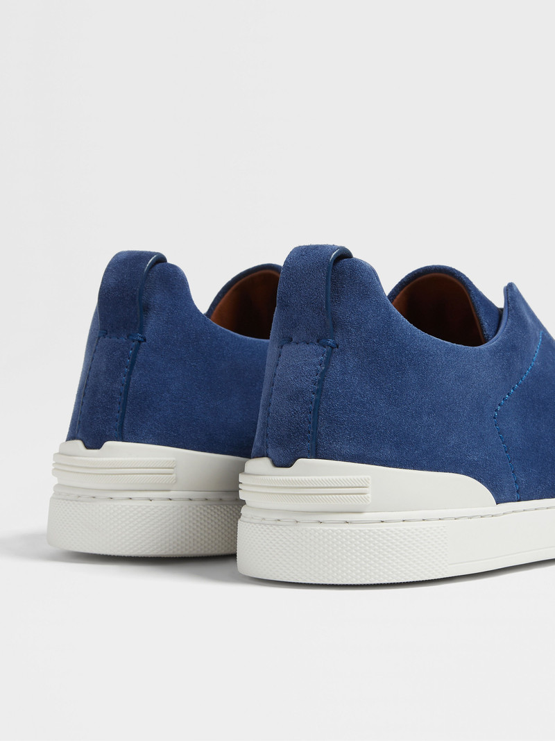ZEGNA DARK AVIO BLUE SUEDE TRIPLE STITCH™ SNEAKERS outlook